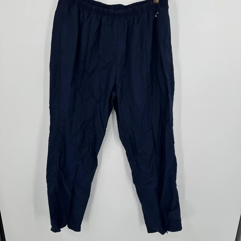 Nike Track Pants Womens XL Blue‎ Nylon Pull On Elastic Waist Athletic Lined